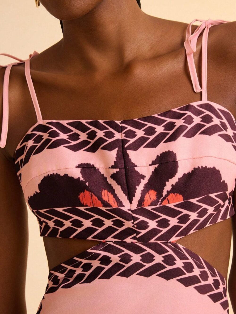 Pink Boho Women's Banana Tree Pineapple Print Sleeveless Dress - Picture 7 of 7